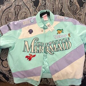 Disney The Little Mermaid Kids' Colorblock Jean Jacket in Mint, Lavender & White